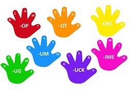 Colorful word hands clipart