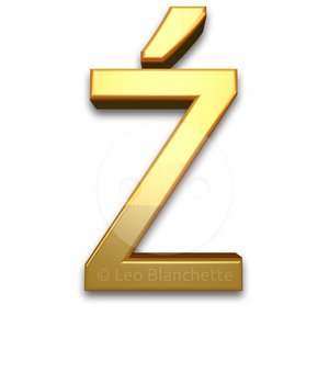 3d Gold Capital Letter Z With Acute Previous Post