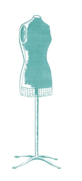 clipart of the Vintage Dress on a Mannequin