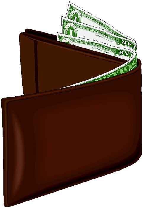 Clip art of Wallet with money