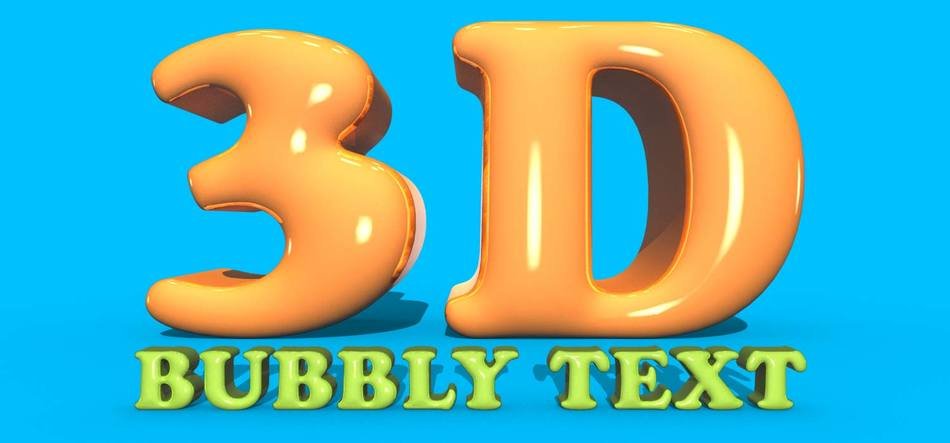 3d bubbly text, banner