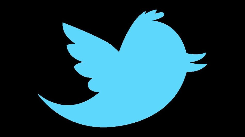blue tweeter silhouette on black background