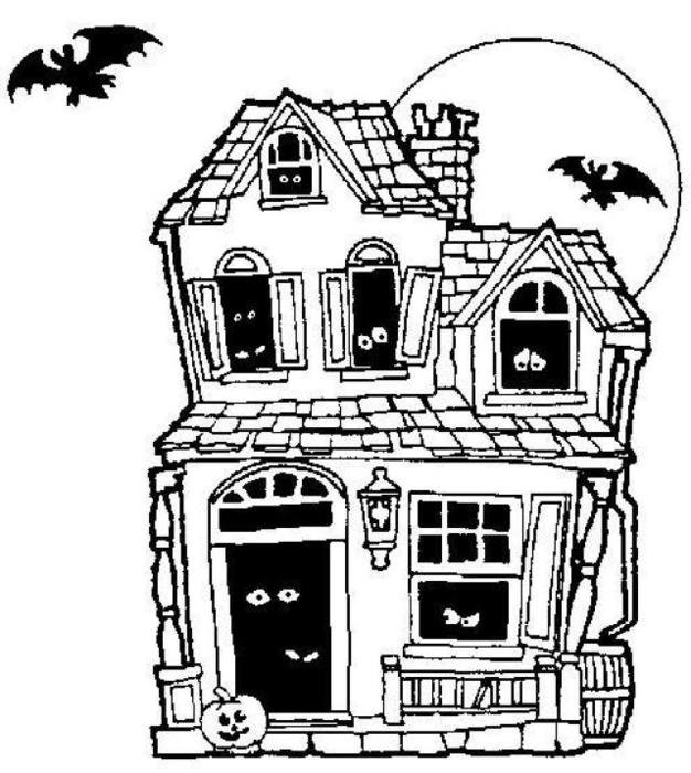 Haunted House Coloring Pages N5