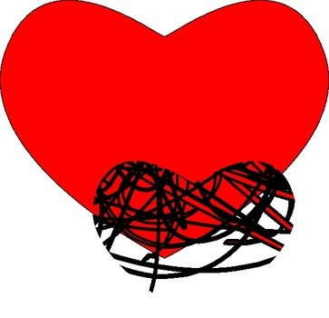 Red And Black Heart Clip Art N9