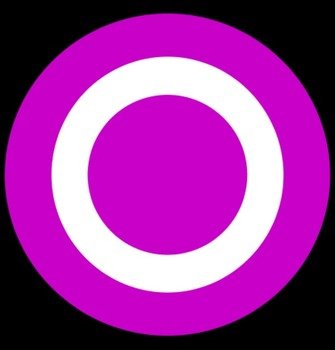 Air Traffic sign, purple and white Circle