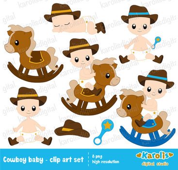 Baby Cowboy Horse Clip Art