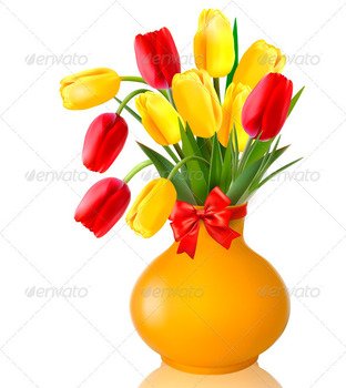 Spring Flowers In Vase