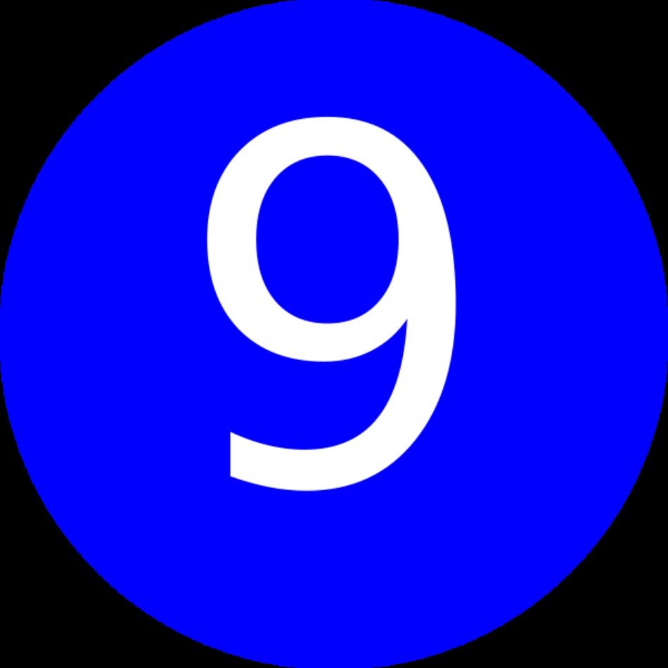 Number 9 Blue Background Clip Art