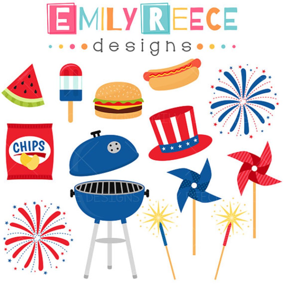 4th of july picnic clipart