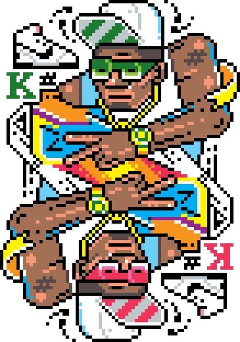 e boy on the playing card
