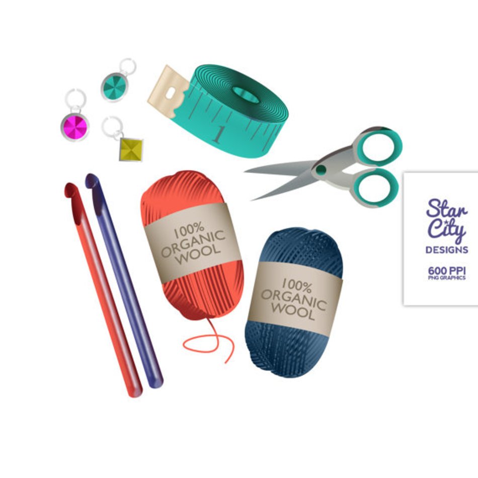 Crochet And Knitting Clip Art Clipart Vector Graphics For