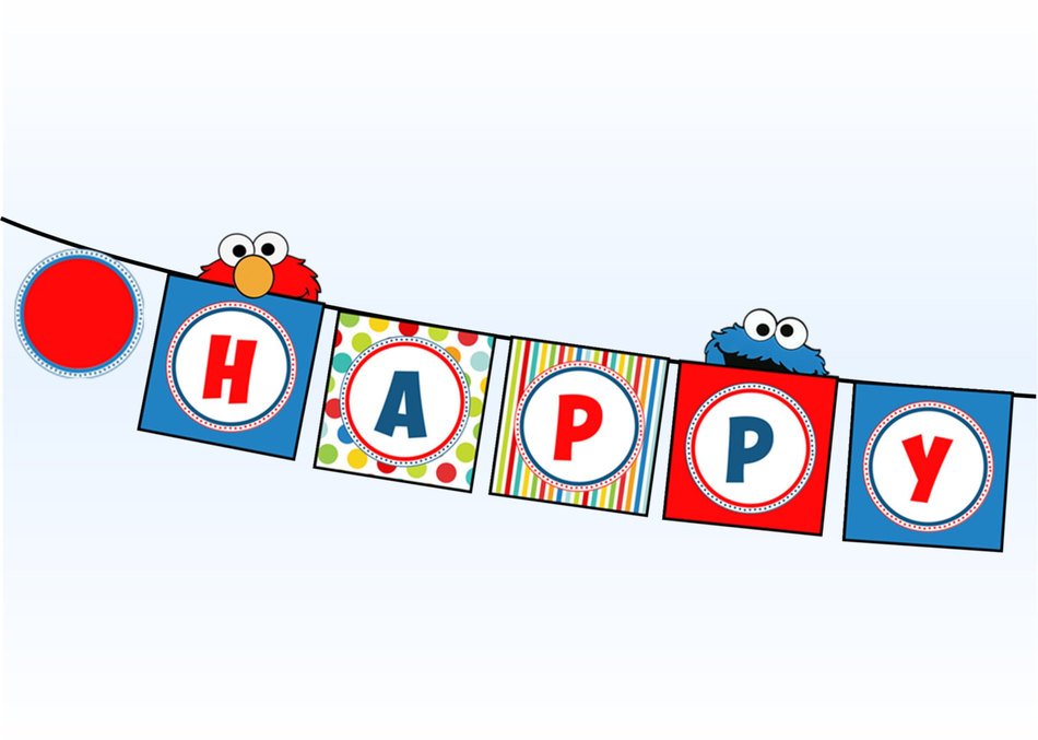 Sesame Street Happy Birthday Banner
