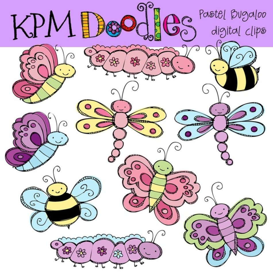 Bug Clip Art Pastel