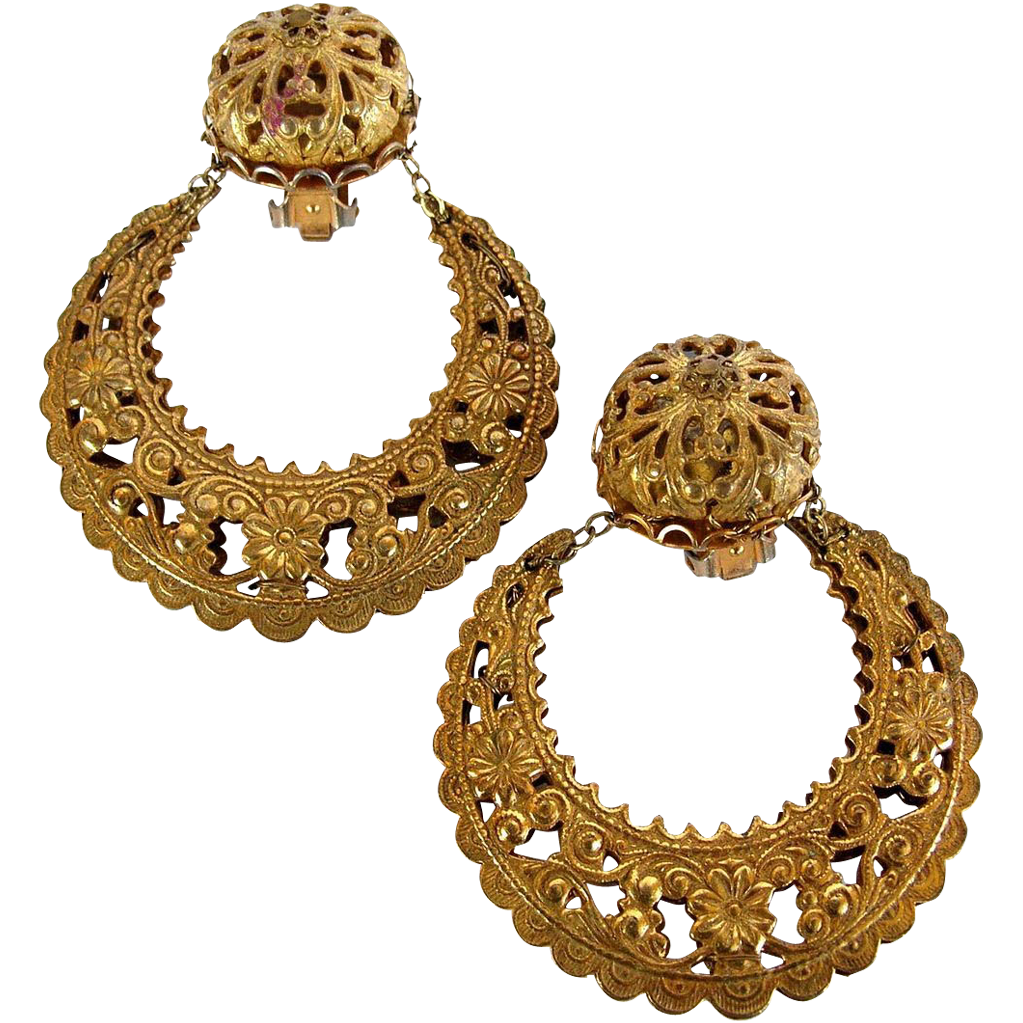 Vintage hoop earrings free image download