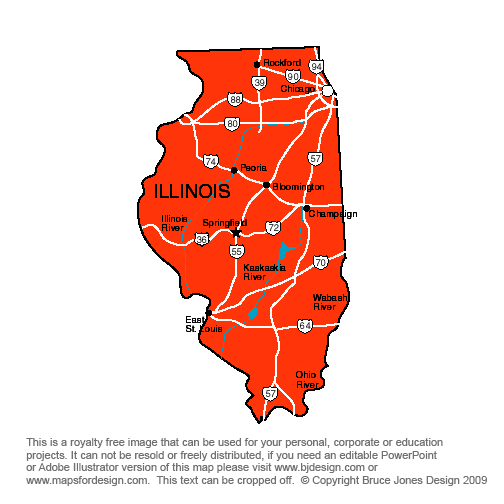 Chicago Illinois State Map free image download