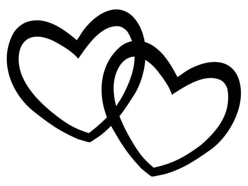 Double Hearts Drawing Free Image Download