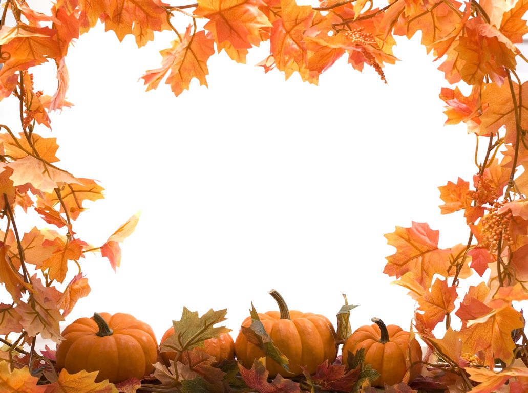 Fall Border with Pumpkins and mapple leaves free image download