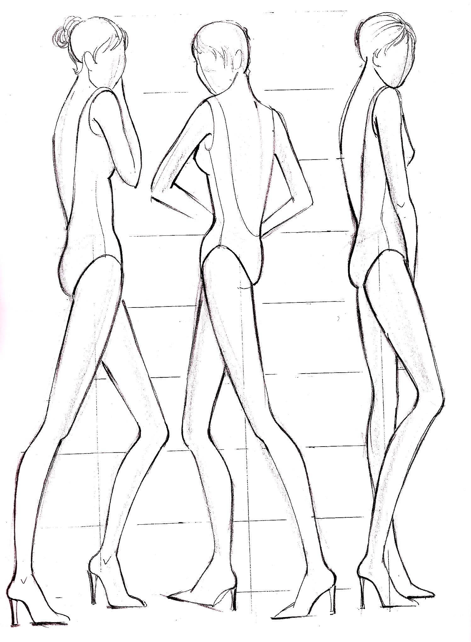 Fashion Design Sketch Figure Templates