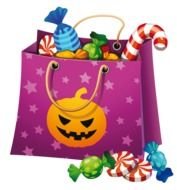gift bag with candy on Halloween