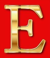 Golden "E" letter clipart
