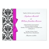 Wedding Invitations With Pink Bows