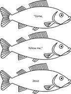 Black and white drawing of the fishes clipart