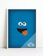 blue notebook with smiley and cookies on a white background