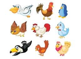clip art with various cartoon birds