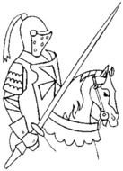 Knight Jousting Coloring Pages drawing