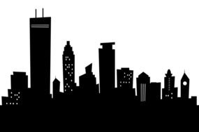 Minneapolis Skyline Clip Art drawing