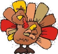 Colorful Turkey Drawing clipart