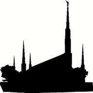 LDS Temple Silhouette Clip Art N16