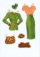 Colorful women costume clipart