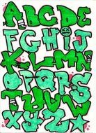 Graffiti Alphabet green drawing