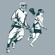 Girl Lacrosse Player Clip Art N3