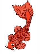 red Koi Fish Drawing