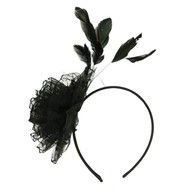 Black head accessory with the black feathers