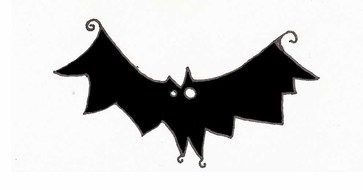 silhouette of a bat with white eyes as an illustration