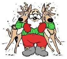 Santa And Reindeer Clip Art N32