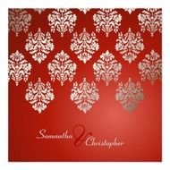 Red And Silver Wedding Invitation Graphic
