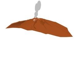 Cartoon animated volcano clipart