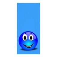 Free 3d Grinning Blue Smiley Face Clipart Illus Full Color Rack Card N2