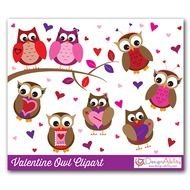 Valentine Owl Clip Art N21