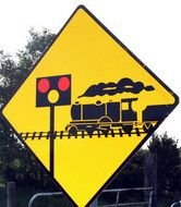 Train Railroad Crossing Sign