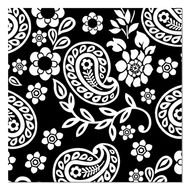 Easy Black And White Paisley Pattern