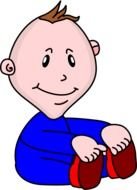 Cartoon sitting boy clipart