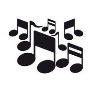Muurtattoo Muziek Noten Met Haken Silhouette Stickers Voor De
