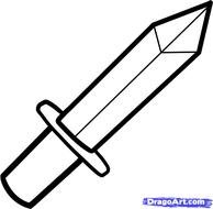 How To Draw A Sword Coloring Pages