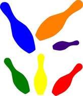 Clip Art Bowling One Red