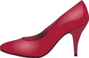 drawing female pink shoes
